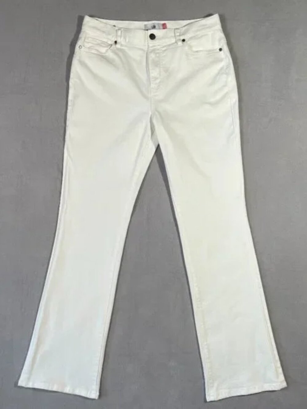 CAbi 5th Avenue Jean White High Rise Stretch Flare Size 10 Style 6285L - Picture 2 of 16